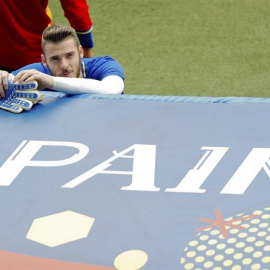 El portero David de Gea durante el entrenamiento ayer en Toulouse. /EFE