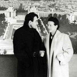 Simone de Beauvoir junto a Lanzmann.