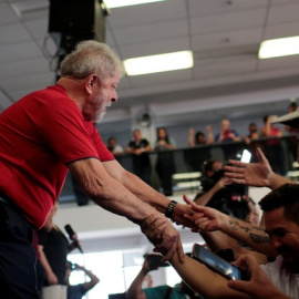 Lula da Silva en sede del Sindicato de los Metalúrgicos de la región metropolitana de Sao Paulo. REUTERS