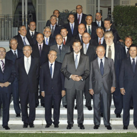 Cena de Rajoy con grandes empresarios del Ibex en Barcelona el 15 de septiembre de 2011. /EFE