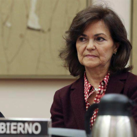 Carmen Calvo en el Congreso. (BALLESTEROS | EFE)