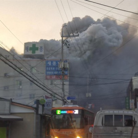 El Hopital Sejong en la ciudad surcoreana de Milyang tras el incendio. EUROPA PRESS
