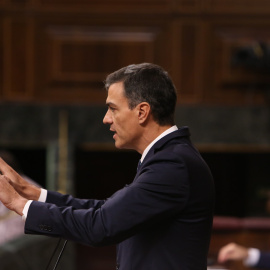 El presidente del Gobierno, Pedro Sánchez, en el Congreso. EUROPA PRESS