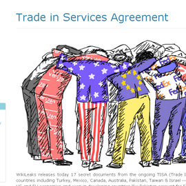 Portada del site de Wikileaks sobre el TiSA.