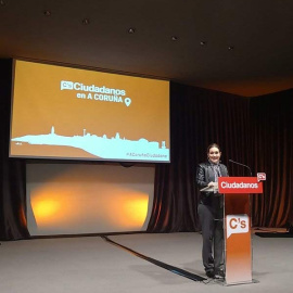 Marta Rivera de la Cruz durante su intervención en el acto de A Coruña. / Twitter Ciudadanos
