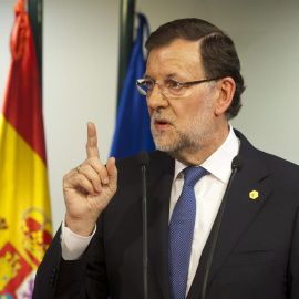 Mariano Rajoy, tras la reunión del Consejo Europeo en Bruselas. / EFE