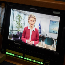 La presidenta de la Comisión Europea, Ursula von der Leyen, participa en el Consejo Europeo de Innovación por videoconferencia.