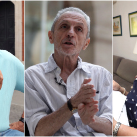 José María 'Chato' Galante, Luis Suárez-Carreño y Rosa María García son tres de las 18 víctimas de torturas del del inspector de policía durante el franquismo Juan Antonio González Pacheco, conocido como Billy el Niño. EFE