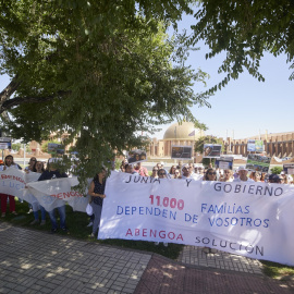 27-10-22 Concentración de trabajadores de Abengoa en una imagen de archivo.
