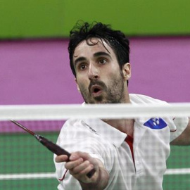 Pablo Abián durante la final de bádminton en Bakú. /EFE