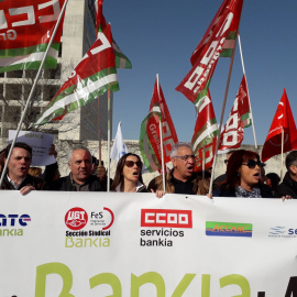 Movilizaciones del pasado 30 de enero contra el ERE de Bankia.