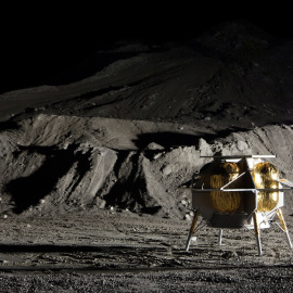 Ilustración de uno de los módulos de aterrizaje comerciales en la Luna./ASTROBOTIC