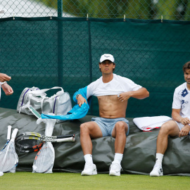 Feliciano López, Nadal y Ferrer, este domingo en Londres. Reuters / Andrew Couldridge