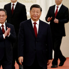 23/10/2022 Xi Jinping acude a atender a los medios en la clausura del Congreso del Partido Comunista Chino, celebrado en Pekín
