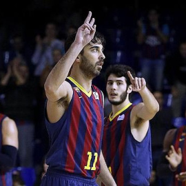 Navarro, en un partido con el Barcelona. EFE