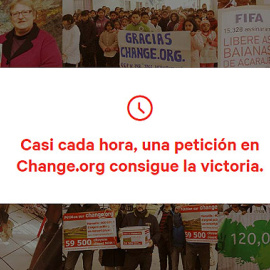 Pantalla del sitio web de Change.org.