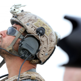 Soldado americano durante un ejercicio militar. AFP