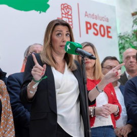 Susana Díaz, en Sevilla este lunes. EFE/Julio Muñoz