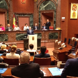 Imagen del pleno en el que se ha llevado a cabo la investidura de Sánchez. EP