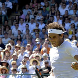 Nadal celebra un punto ante Belucci. /EFE