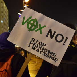 Manifestación antifascista en Girona. / FOTO: @AntifaGironina