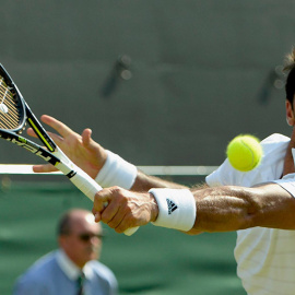 Fernando Verdasco devuelve la pelota al austriaco Dominic Thiem.- /Facundo Arrizabalaga
