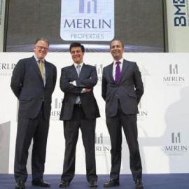 Los responsables de Merlin, en la salida a bolsa en junio de 2014. EFE