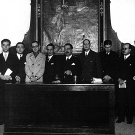 Representantes de la Generación del 27 durante la celebración del tricentenario de Góngora organizada por el Ateneo de Sevilla en diciembre de 1927