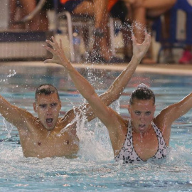 Pau Ribas y Gemma Mengual, durante la presentación del ejercicio. @fmn_oficial
