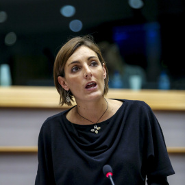 Lola Sánchez en el evento de su formación en Bruselas, este jueves. PODEMOS