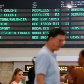 Cientos de pasajeros están aglomerados esta mañana en Sants y en otras estaciones de Renfe a causa de las dos incidencias que mantienen una hora de retraso en los trenes de varias líneas de cercanías y en los trenes de Larga Distancia del C