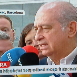 El ministro de Interior en funciones, Jorge Fernández Díaz, en su comparecencia ante los periodistas.