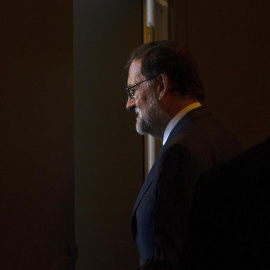 Mariano Rajoy, ayer, en Barcelona. / QUIQUE GARCÍA (EFE)