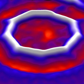 Anillo de 18 átomos de carbono, el primer ciclocarbono sintetizado, a partir de su observación al microscopio./IBM RESEARCH