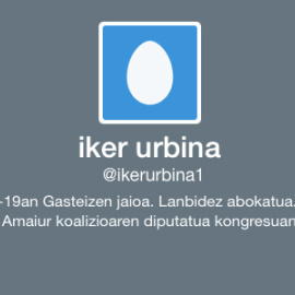 Perfil de Twitter de Mikel Urbina.