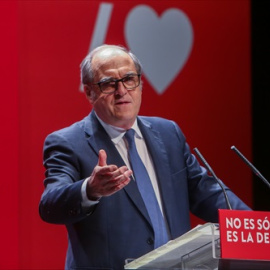 El candidato socialista a la Presidencia de la Comunidad de Madrid, Ángel Gabilondo, durante un acto del partido, a 30 de abril de 2021, en el Teatro Municipal Centro de Navalcarnero, Navalcarnero, Madrid, (España).