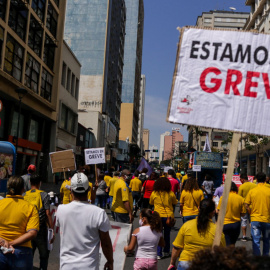 Concentración con motivo de la Huelga de los trabajadores de Correos en Campinas (São Paulo), en septiembre del año pasado.