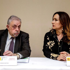 11/12/2018.- El secretario de Estado de Seguridad Social, Octavio Granado (i), y la directora general del Instituto Nacional de la Seguridad Social, María Gloria Redondo (d), durante su intervención en el III Encuentro Nacional de Directivo