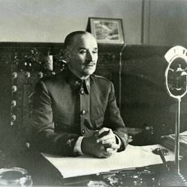 Queipo de Llano, durante uno de sus discursos.