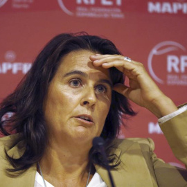 Conchita Martínez, durante su rueda de prensa. EFE/Alejandro García