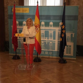 La Delegada del Gobierno de la Comunidad de Madrid en rueda de prensa este domingo/EUROPA PRESS