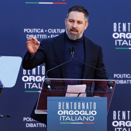 Santiago Abascal, líder de Vox, durante el festival político anual Atreju 2023 en Roma, a 17 de diciembre de 2023