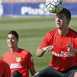 Luciano Vietto ha sido el gran protagonista de la primera sesión del Atlético. /ATLÉTICO