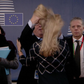 Juncker, durante el momento del encuentro.