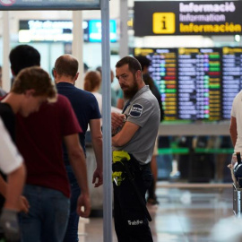 Imagen del aeropuerto de El Prat, durante una de las jornadas de huelga | EFE