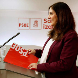 La portavoz del PSOE durante la rueda de prensa. (MARISCAL | EFE)