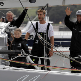 El velero Malizia II, en el que la joven activista sueca Greta Thunberg ha atravesado el Atlántico. Reuters