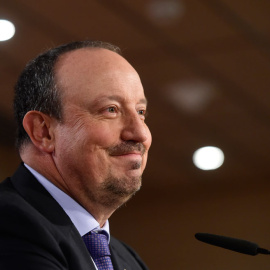 Rafa Benítez, durante su presentación con el Real Madrid. PHILIPPE MARCOU / AFP
