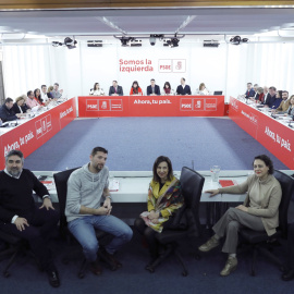 Vista general de la reunión de la Ejecutiva Federal del PSOE, en la sede de Ferraz en Madrid.EFE/Chema Moya