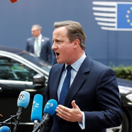El primer ministro británico David Cameron a su llegada al Consejo Europeo celebrado en Bruselas. - EFE